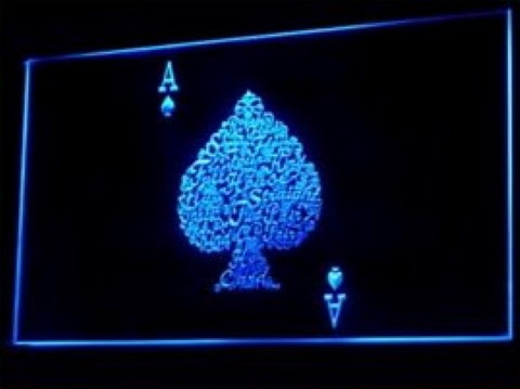 Ace of Spade Poker Royal Flush LED Neon Sign